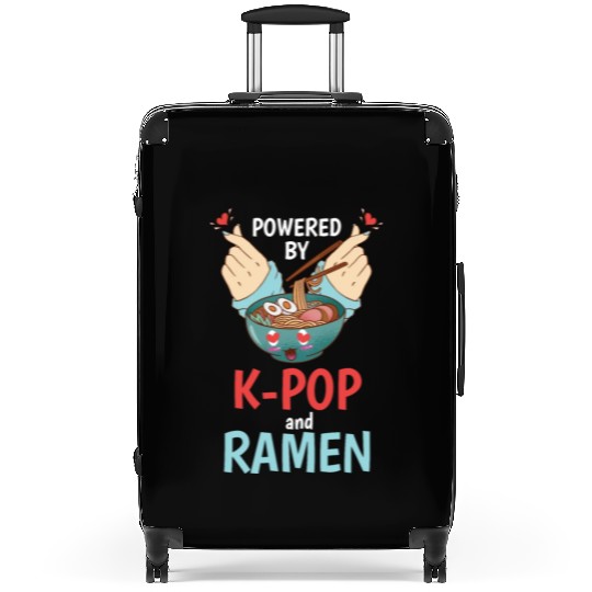 Powered By K-Pop and Ramen Korean Food Anime Suitcases