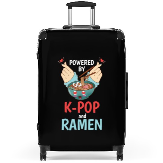 Powered By K-Pop and Ramen Korean Food Anime Suitcases