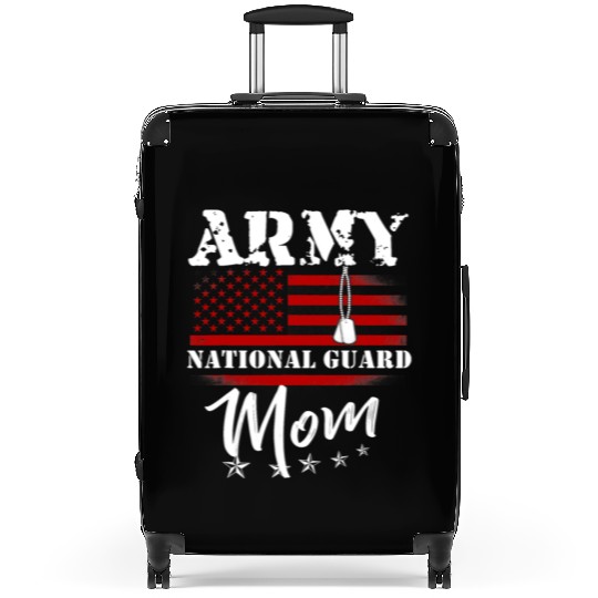 Proud Army National Guard Mom US Flag Tees US Mili Suitcases