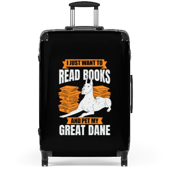 Great Dane German Mastiff Dog Reading Lover Gift Suitcases