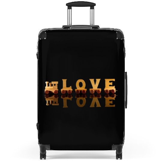 Wooden Love Train Suitcases