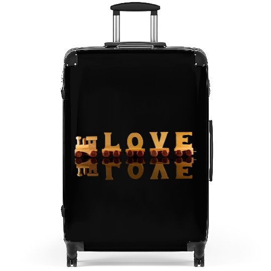 Wooden Love Train Suitcases