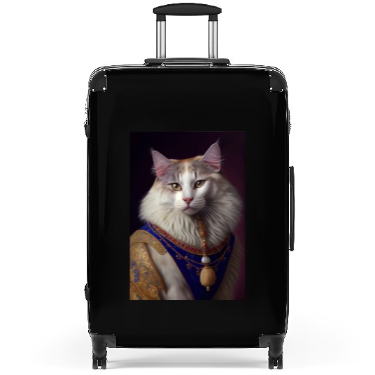 Turkish Angora Cat Breed Portrait Royal Renaissanc Suitcases