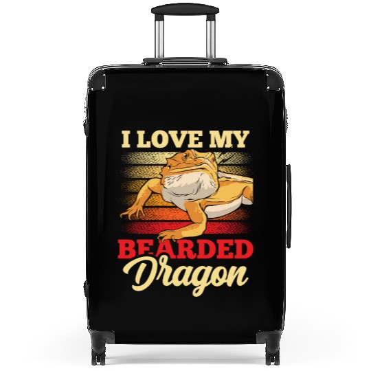 I Love My Bearded Dragon Reptile Pet Animal Lover Suitcases