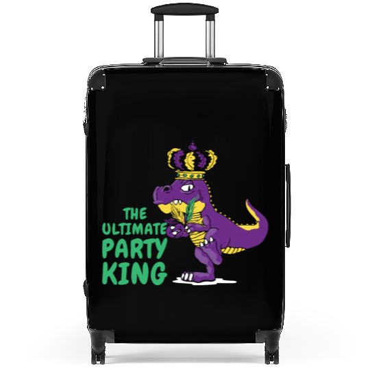 Mardi Gras Carnival T-rex Dinosaur Party King Suitcases