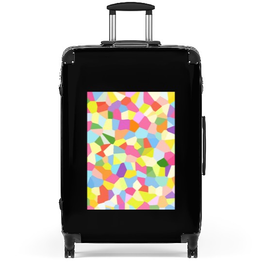 Bright Colored Crystals. Crystal Pattern Suitcases