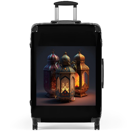 Ramadan lanterns hyper realistic hyper details Suitcases