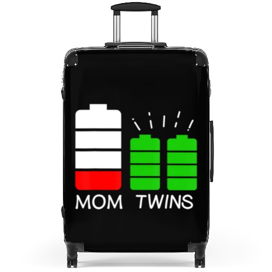 Twin Mom Low Battery Tired Mom Of Twins Suitcases