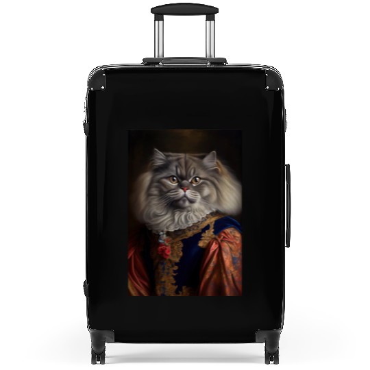 British Longhair King Cat Breed Portrait Royal Ren Suitcases