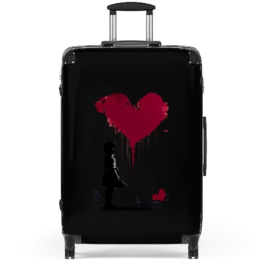 Banksy Love Heart Style Suitcases