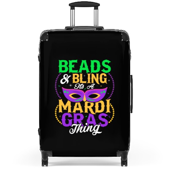 Beads & Bling It's A Mardi Gras Thing Mask Parade Suitcases