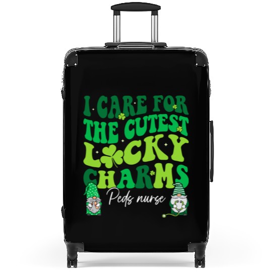 Groovy Retro NICU Nurse St Patrick's Day Suitcases