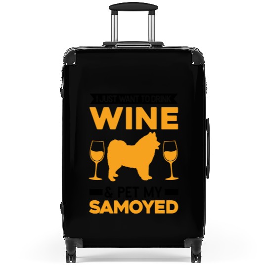Samoyed And Wine Sled Dog Suitcases