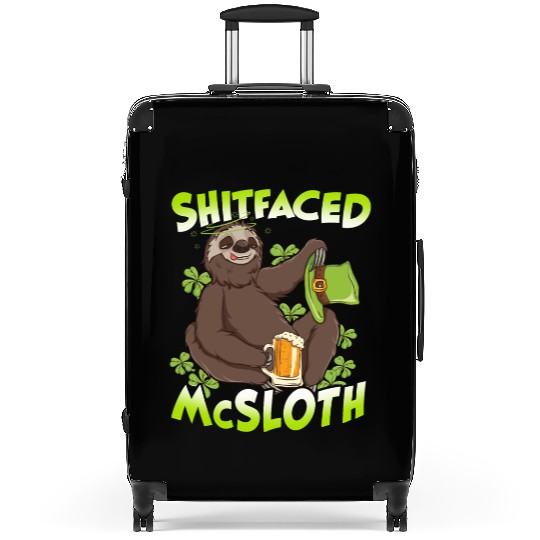 St Patricks Day Sloth Shitfaced McSloth Drinking Suitcases