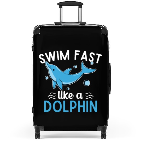 Swim Fast Like A Dolphin Swimming Sports Pool Suitcases