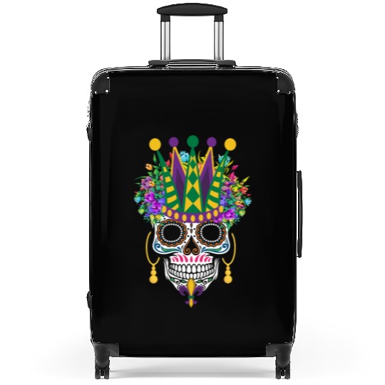 Dia De Los Muertos Mardi Gras Costume Flower Sugar Suitcases