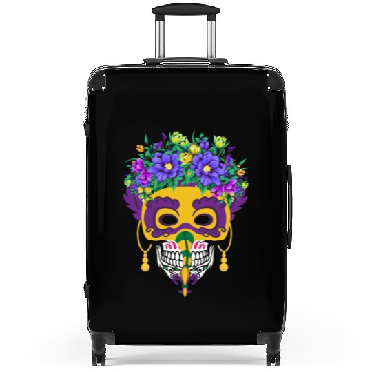 El Dia De Los Muertos Mardi Gras Mask Flower Sugar Suitcases