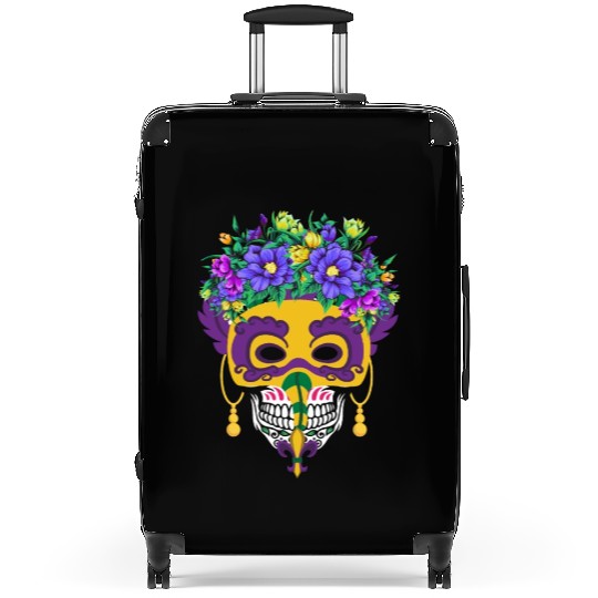 El Dia De Los Muertos Mardi Gras Mask Flower Sugar Suitcases