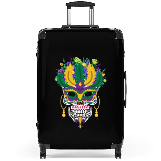 Dia De Los Muertos Mardi Gras Costume Flower Sugar Suitcases