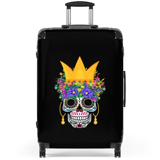 El Dia De Los Muertos Mardi Gras Costume Flower Suitcases