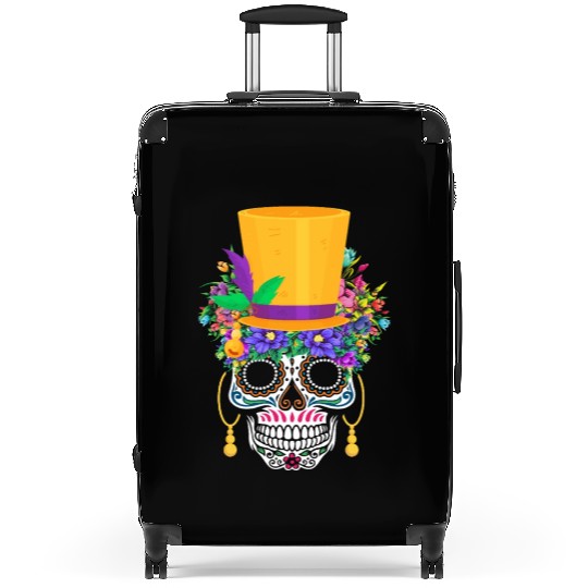 Mardi Gras Costume El Dia De Los Muertos Flower Suitcases