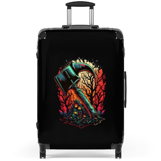 Firefighter Fire Rescue Axes in Flame Fire Suitcases