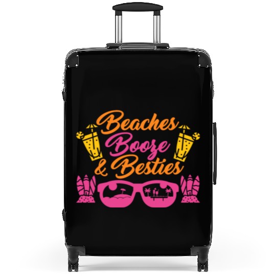Beaches Booze Besties Summer Vacation Spring Break Suitcases