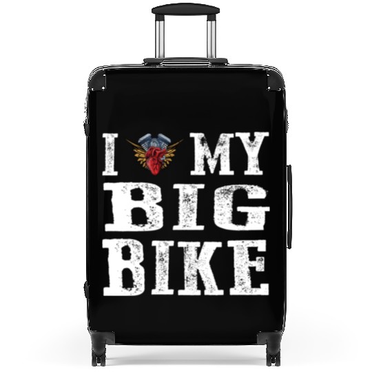 I love my big bike valentine's day Suitcases
