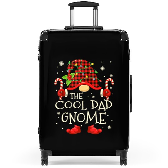 Cool Dad Gnome Buffalo Plaid Christmas Tree Family Suitcases