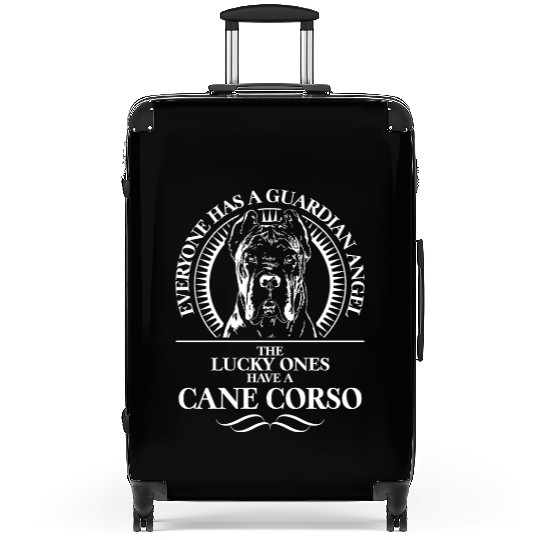 Proud Cane Corso Guardian Angel dog quote Suitcases