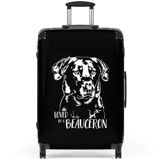 Loved by a Beauceron dog mom dog saying Suitcases