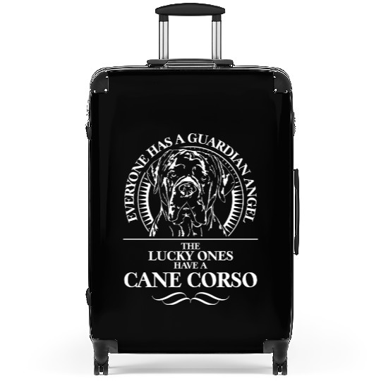 Proud Cane Corso Guardian Angel dog quote Suitcases