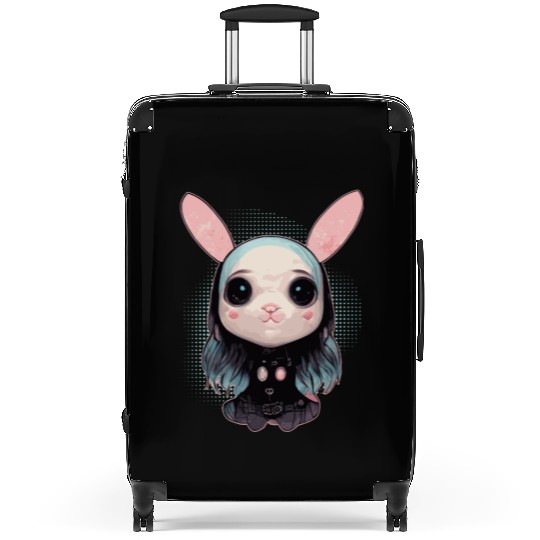 Cute Pastel Goth Bunny Kawaii Menhera Suitcases