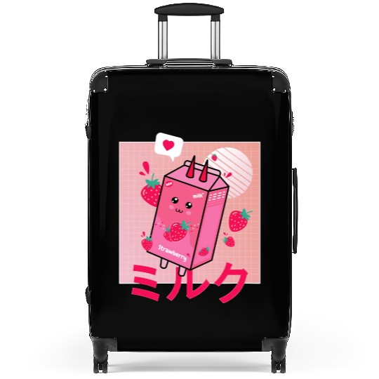 Strawberry Milk Shake Funny Retro 90s Japanese Suitcases