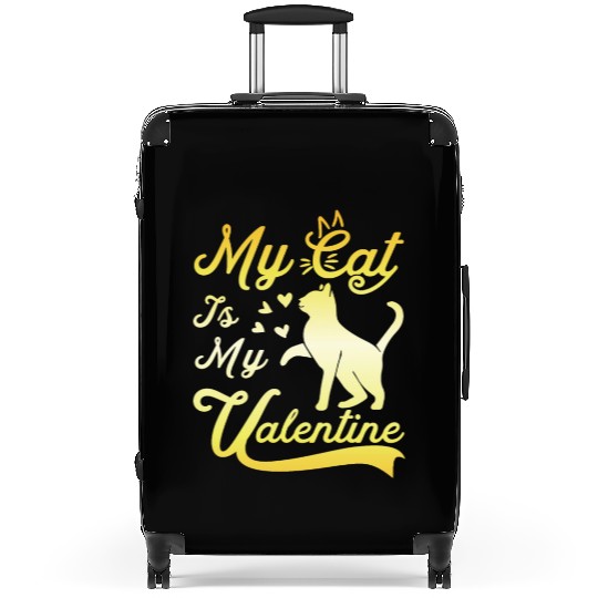 Cat Valentine Humor Kitties Lover Suitcases