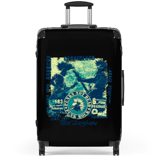 Punk Rock Skull Guitar Concert Suitcases