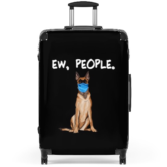 Belgian Malinoi Ew People Dog Wearing Face Mask T Suitcases
