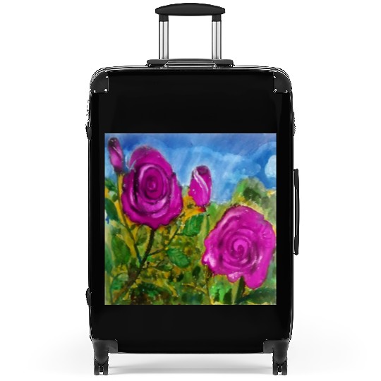 Hand Painted Roses Suitcases Suitcases Mugs Tote Bags