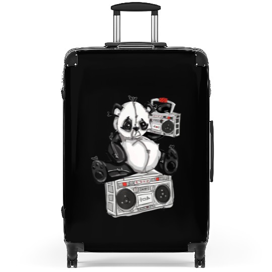 DJ Hip Hop Panda Bear by San Francisco Street Arti Suitcases