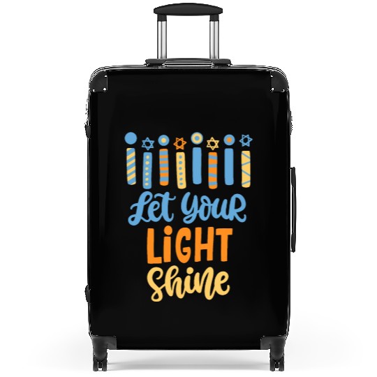 Funny Hanukkah Let Your Light Shine Menorah Adults Suitcases