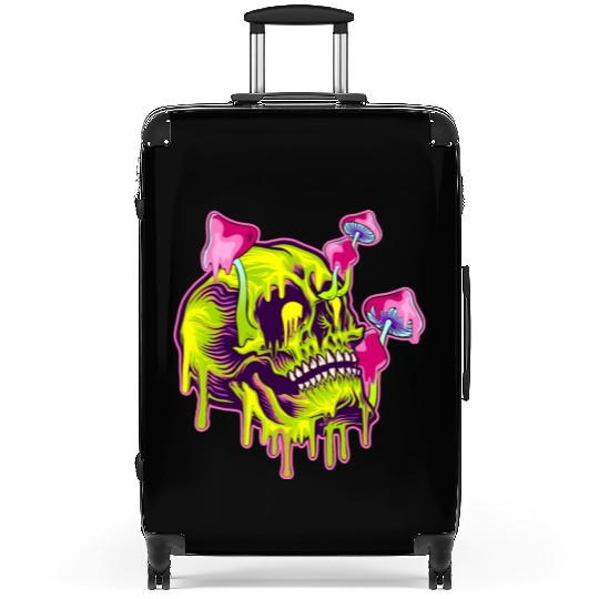 trippy mushrooms, skull mushrooms Suitcases