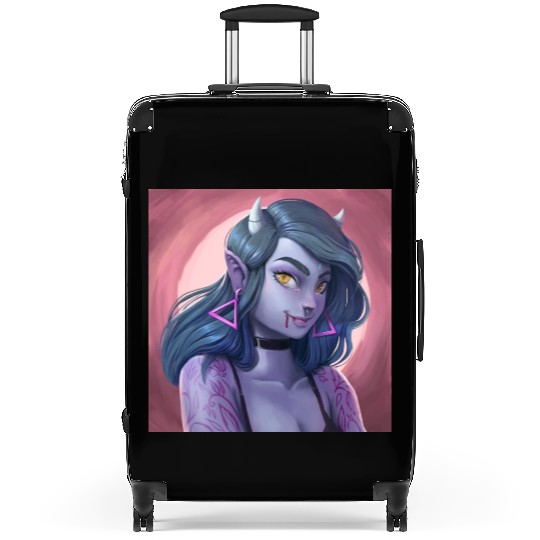 Alpha Female illustration as vampire Suitcases