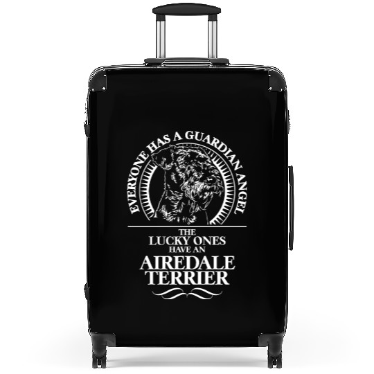 Airedale Terrier Guardian Angel dog quote Suitcases
