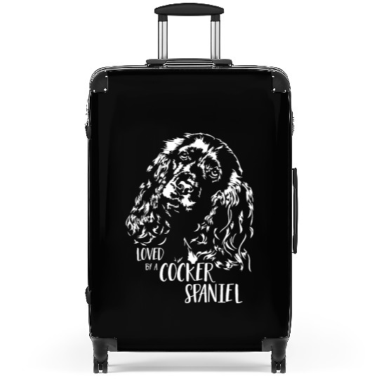 Loved by a Cocker Spaniel dog mom dog saying Suitcases