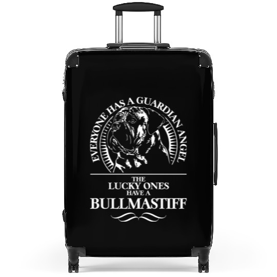 Proud Bullmastiff Guardian Angel dog quote Suitcases
