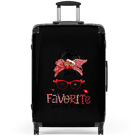 Cupid s Favorite Spanish Teacher Messy Bun Suitcases