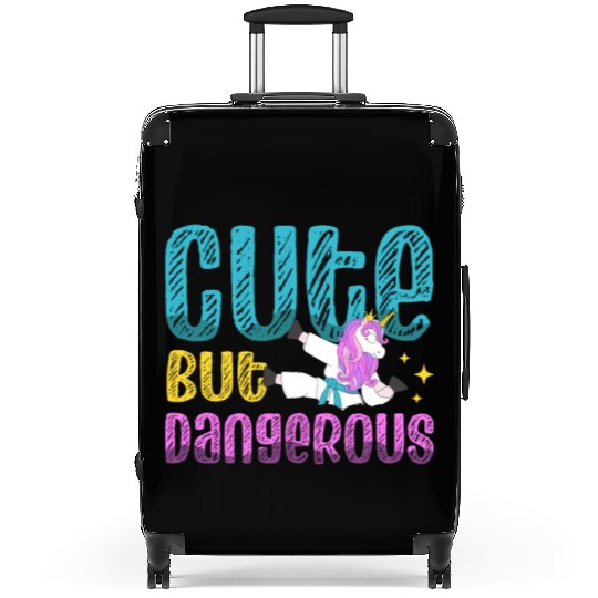 Cute But Dangerous Karate Coach Unicorn Lover Suitcases