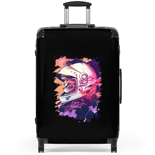 Aesthetic Vaporwave Space Cat 80s 90s Astronaut Suitcases