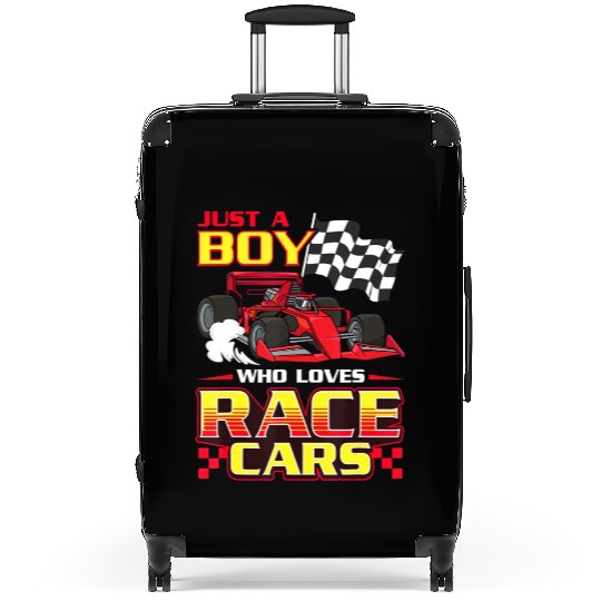 Just a Boy Who Loves Race Car Formula Racing Toddl Suitcases