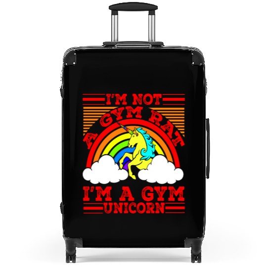 i am not a gym rat i am a gym unicorn Suitcases